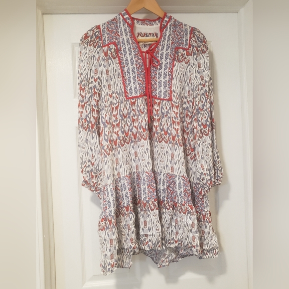 NWOT Anthropologie Spliced Tunic Dress in Grey Motif, Size XXS - Picture 5 of 8